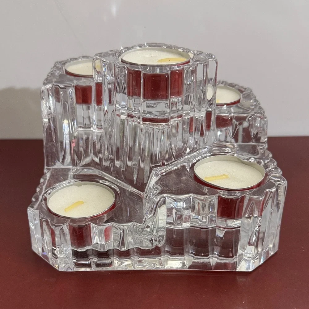 Partylite Rare Vintage Retired Crystal Castle 5 Tier Tealight Candleholder